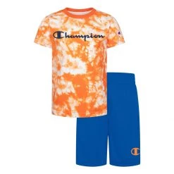 Boys' Champion Crush Dye T-Shirt And Shorts Set Blue -Champion Sales unnamed file 563