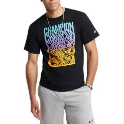 Men's Champion Melting Graphic Classic Graphic T-Shirt Black -Champion Sales unnamed file 571