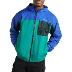 Men's Champion Colorblock Lightweight Full Zip Sport Jacket Bright Royal/green Reef -Champion Sales unnamed file 575