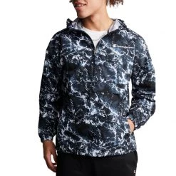 Men's Champion Stadium Packable All Over Print Anorak Champion Legend Black -Champion Sales unnamed file 582