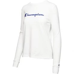 Women's Champion Classic Long Sleeve Graphic T-Shirt White -Champion Sales unnamed file 586