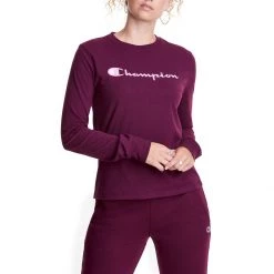 Women's Champion Classic Long Sleeve Graphic T-Shirt White -Champion Sales unnamed file 587