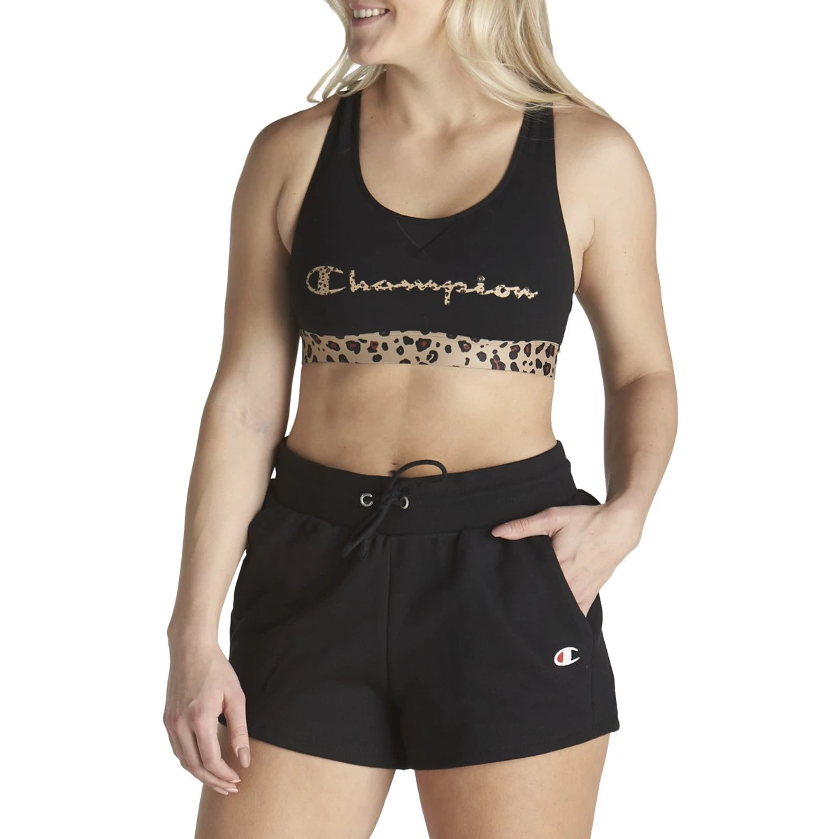 Women's Champion Authentic Animal Print Sports Bra Black Zebra 4 Women's Champion Authentic Animal Print Sports Bra Black Zebra - Image 2