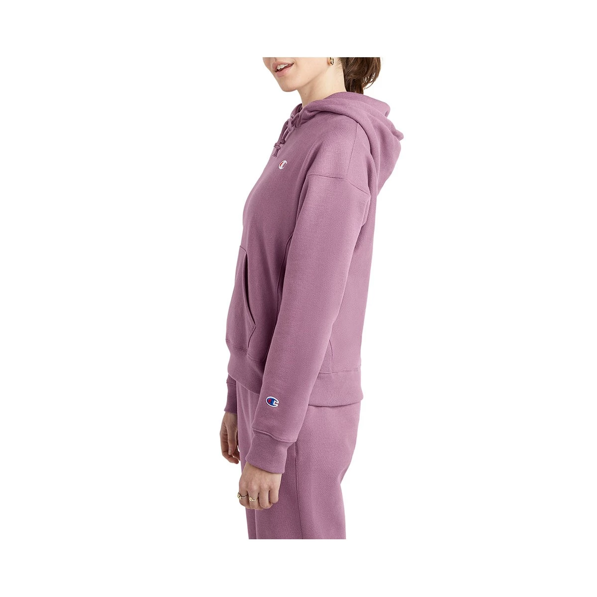 Women's Champion Reverse Weave Small Graphic Hoodie Urban Lilac 4 Women's Champion Reverse Weave Small Graphic Hoodie Urban Lilac - Image 2