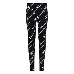 Girls' Champion All Over Print Script Leggings Black -Champion Sales unnamed file 653