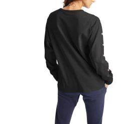 Women's Champion The Boyfriend Longsleeve Tee Black -Champion Sales unnamed file 656