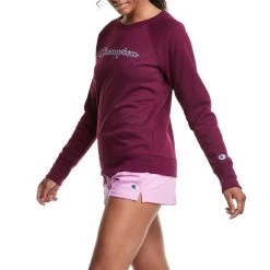 Women's Champion Powerblend Embroidered Logo Fleece Classic Crewneck Sweatshirt Seven Seas Blue -Champion Sales unnamed file 661
