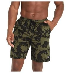 Men's Champion All Over Print Global Explorer Shorts Brushstroke Camo Orange -Champion Sales unnamed file 691