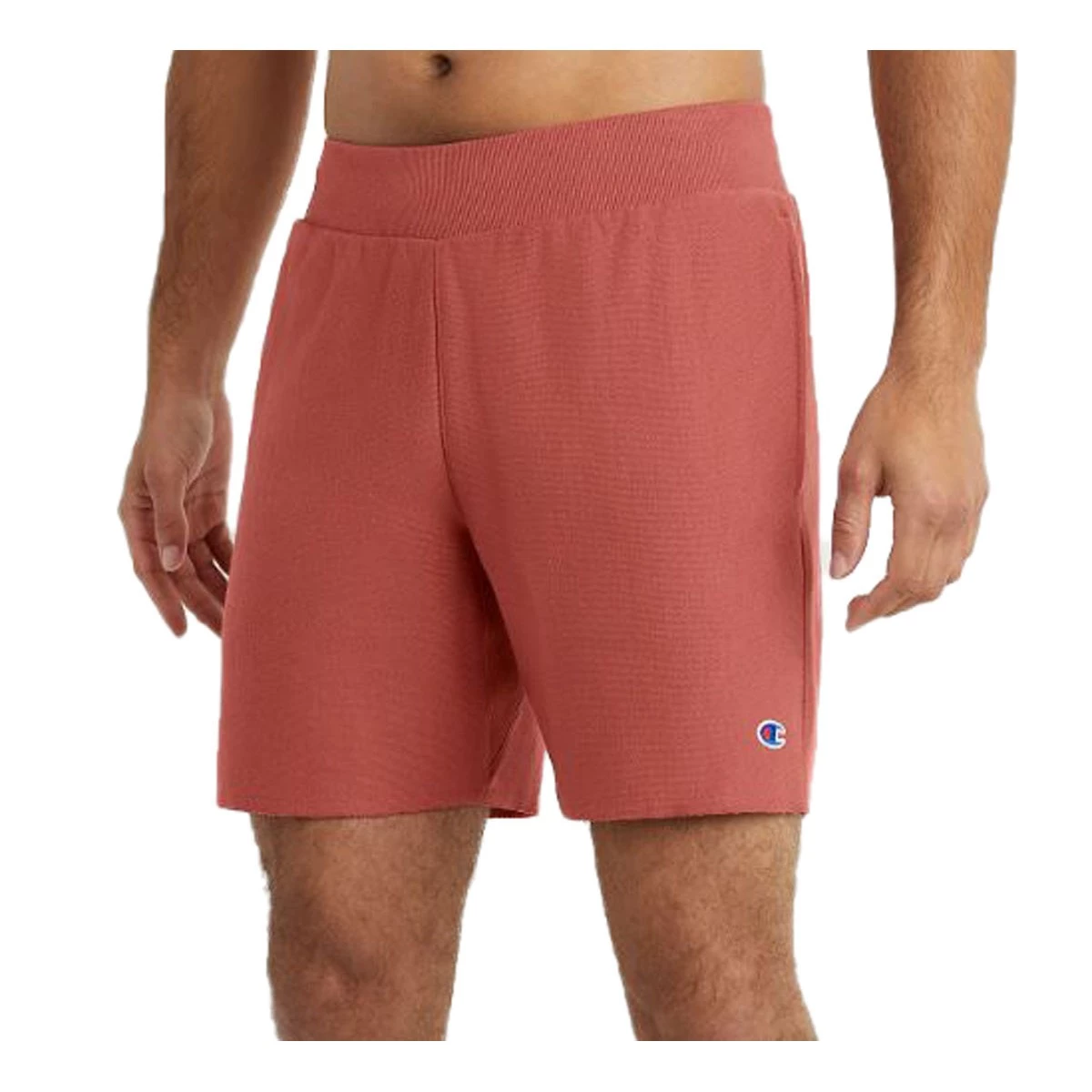 Men's Champion Patch Logo Reverse Weave Cut Off Lounge Shorts Tinted Lavender 6 Men's Champion Patch Logo Reverse Weave Cut Off Lounge Shorts Tinted Lavender - Image 4