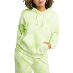 Women's Champion Relaxed Fleece Dye Hoodie Crush Dye Pinky Peach