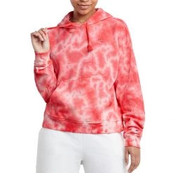 Women's Champion Relaxed Fleece Dye Hoodie Crush Dye Pinky Peach -Champion Sales unnamed file 708