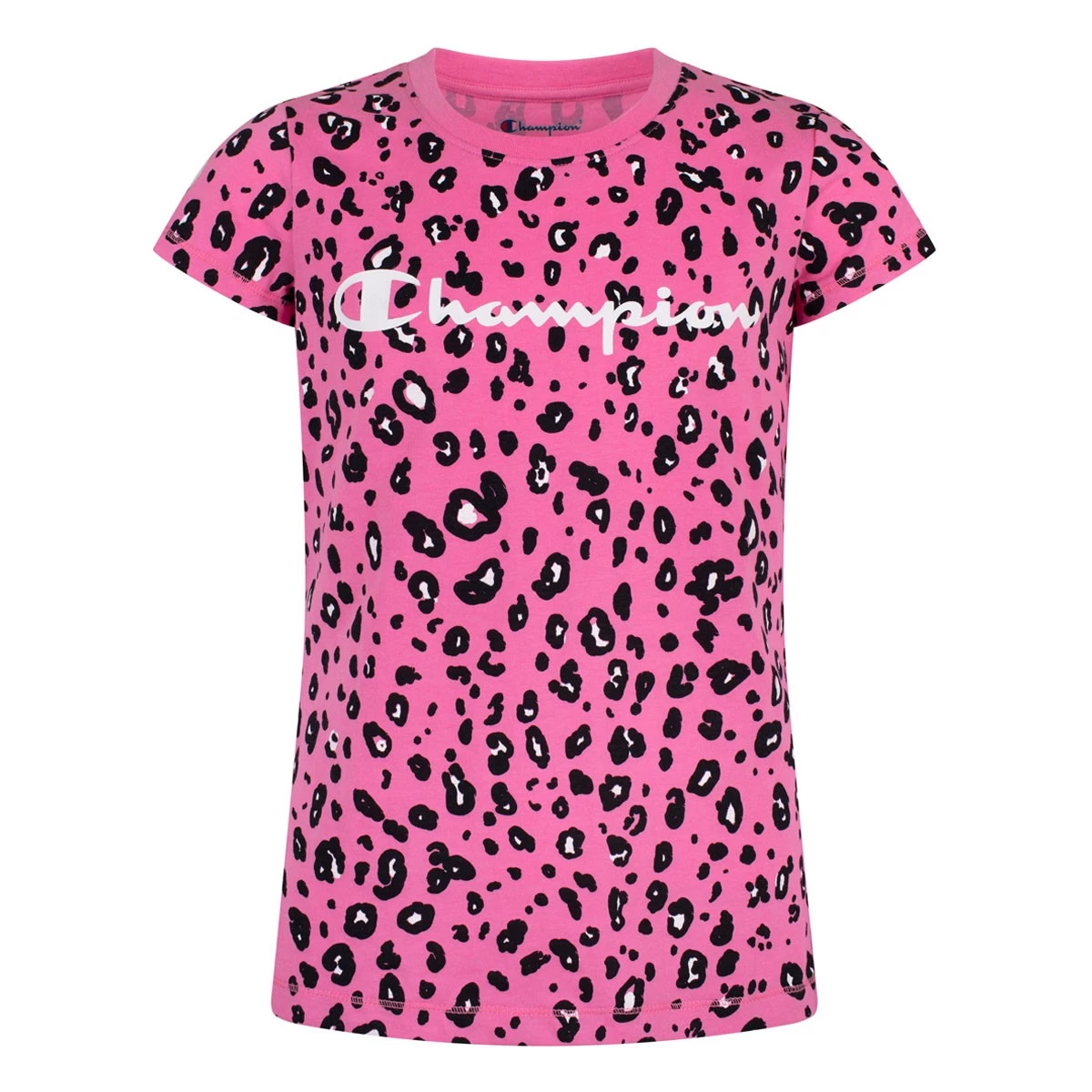 Girls' Champion Leopard All Over Print T-Shirt Pink 4 Girls' Champion Leopard All Over Print T-Shirt Pink - Image 2