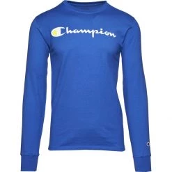 Men's Champion Classic Script Graphic Long Sleeve T-Shirt Bright Royal -Champion Sales unnamed file 778