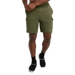 Men's Champion Patch Logo Powerblend Cargo Lounge Shorts Olive -Champion Sales unnamed file 792