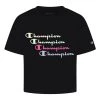 Girls' Champion Stair Stack Script Boxy T-Shirt Black -Champion Sales unnamed file 793