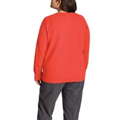 Women's Champion Plus Powerblend Fleece Script Logo Crewneck Sweatshirt Poppy Orange -Champion Sales unnamed file 806