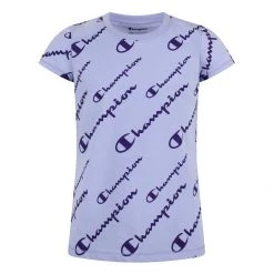 Girls' Champion All Over Print Script T-Shirt Ice