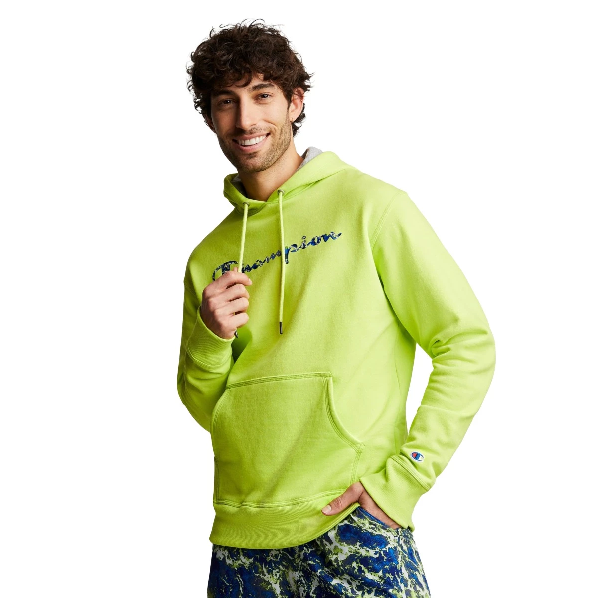 Men's Champion Powerblend Script Wave Pattern Graphic Hoodie Black 3 Men's Champion Powerblend Script Wave Pattern Graphic Hoodie Black