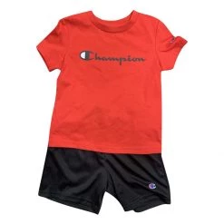 Toddler Boys' Champion Classic Script T-Shirt And Shorts Set Scarlet