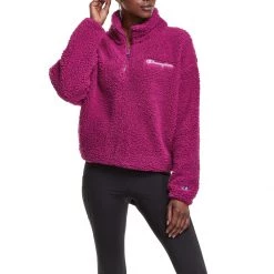 Women's Champion Cozy High Pile Sherpa 1/4 Zip Venture Pink -Champion Sales unnamed file 853