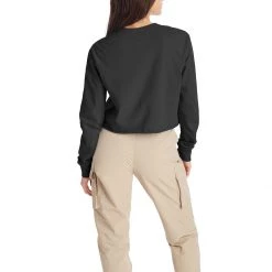 Women's Champion Boyfriend Long Sleeve Cropped Graphic Tee Gold Buttercup -Champion Sales unnamed file 867