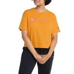 Women's Champion Cropped Large Graphic T-Shirt Sunbeam Glow