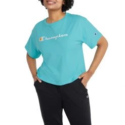 Women's Champion Cropped Large Graphic T-Shirt Sunbeam Glow -Champion Sales unnamed file 874