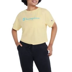 Women's Champion Cropped Large Graphic T-Shirt Sunbeam Glow -Champion Sales unnamed file 875
