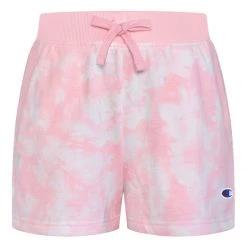 Girls' Champion Tie Dye Lounge Shorts Pink