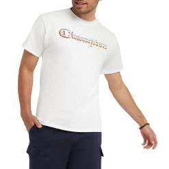 Men's Champion Aberration Script Classic T-Shirt White -Champion Sales unnamed file 929