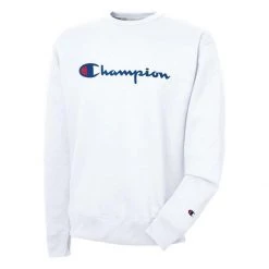 Men's Champion Powerblend Script Graphic Pullover White