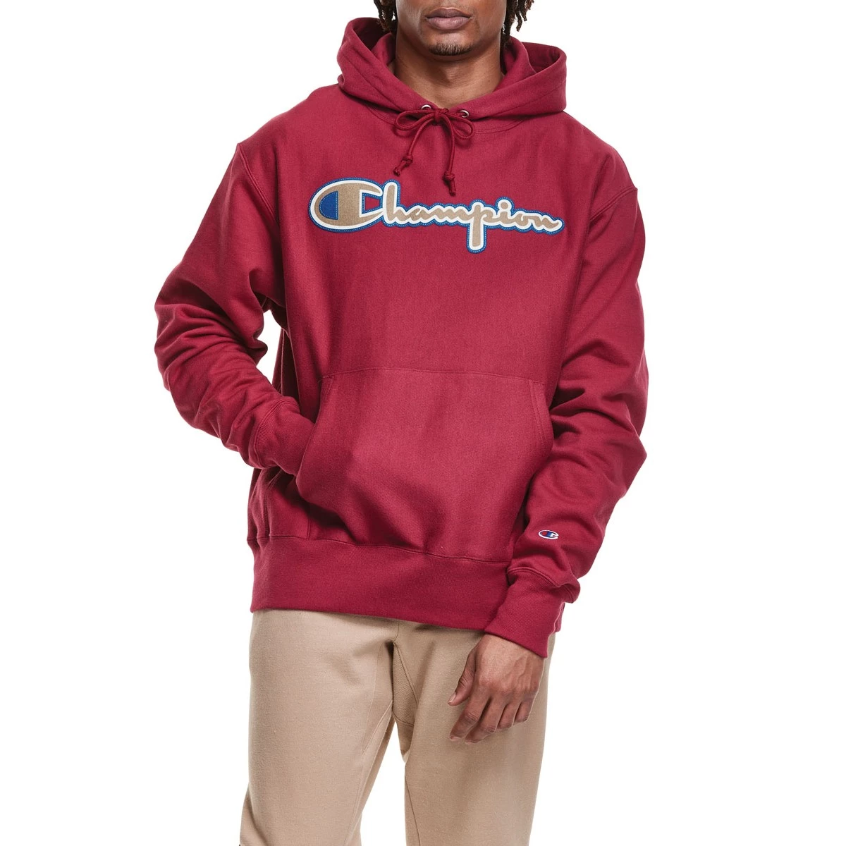 Men's Champion Reverse Weave Pullover Graphic Hoodie Cranberry 3 Men's Champion Reverse Weave Pullover Graphic Hoodie Cranberry